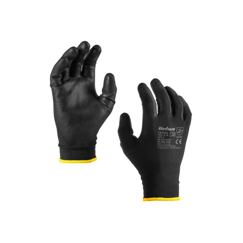 Levně Rukavice pracovní REBEL RB-1015 8" 12ks 06442992