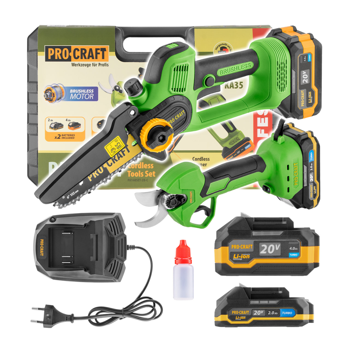 Sada aku ruční pilka PKA35Li a nůžky na větve ES25Li Procraft PA168SET | PA168SET