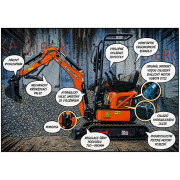 AKCE Minibagr BG1260.12 CX PRO II Kubota zvýhodněný set s hydraulickou lžíci 800mm Náhled