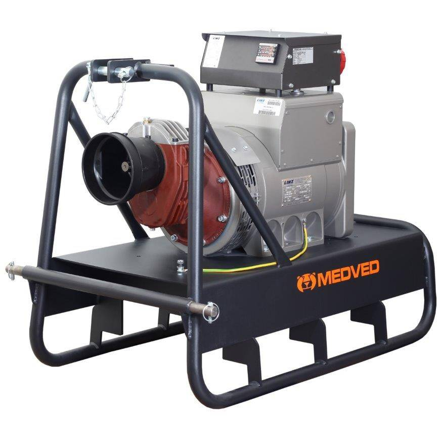 Traktorová kardanová elektrocentrála MEDVED M-WATT 420-AVR-1500 Linz M-WATT 420-AVR