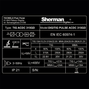 Sherman Svářecí Invertor DIGITIG 315GD AC/DC pulse + hořák + kabely + kukla + redukční ventil + plná lahev ARGON Náhled