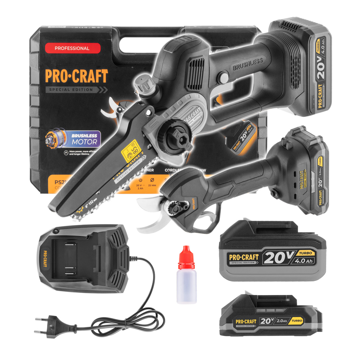 Procraft industrial Sada aku nářadí Procraft Special BLACK Edition PS210SET PS210SET