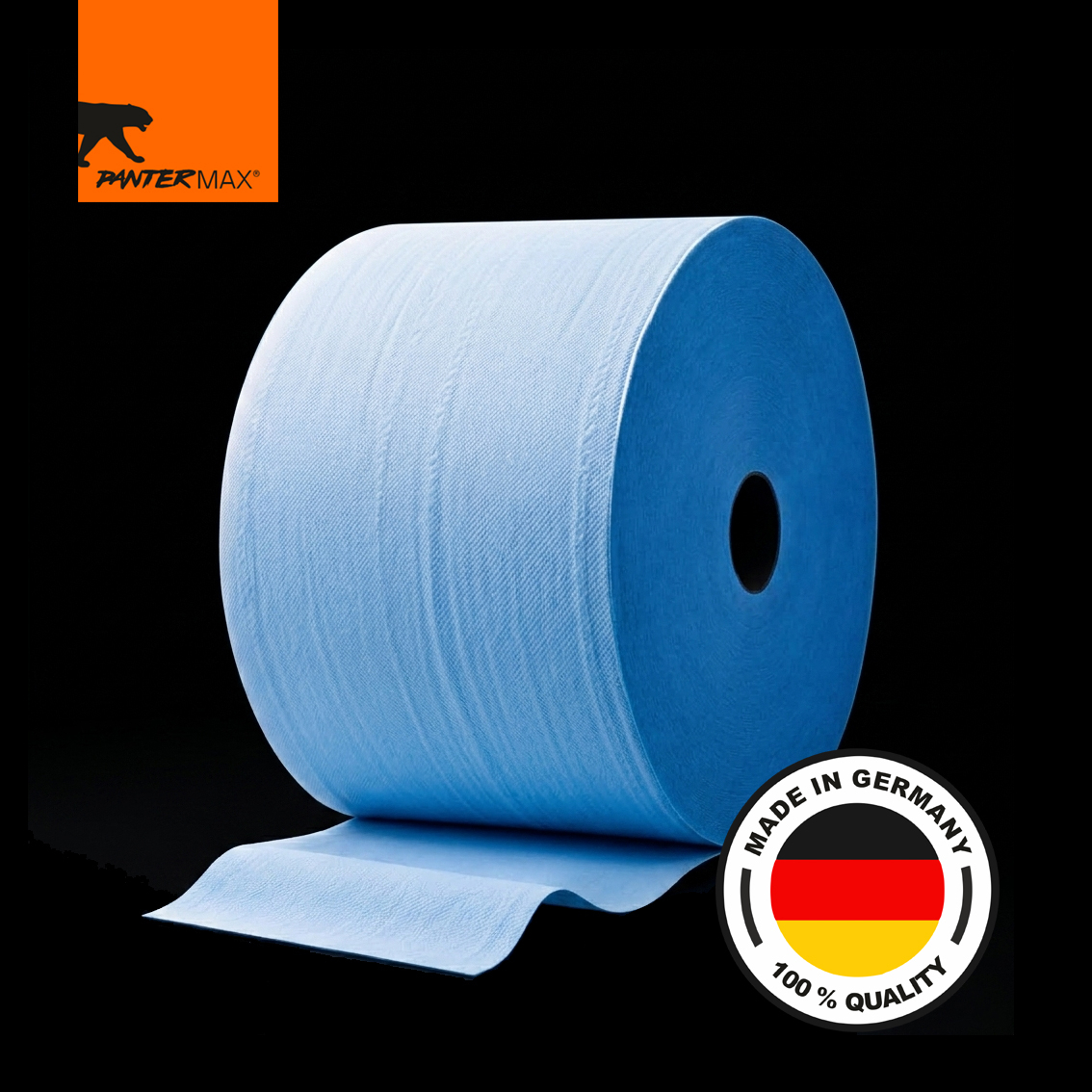 PANTERMAX Průmyslové papírové utěrky 3vrstvé role 23 x 35 cm , 175 m, modré, 500 útržků PMPPU2325