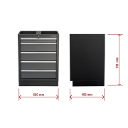 Matabro MB-TGC1305N, Dílenská skříňka | 5 šuplíků | 680 x 458 x 910 mm náhled