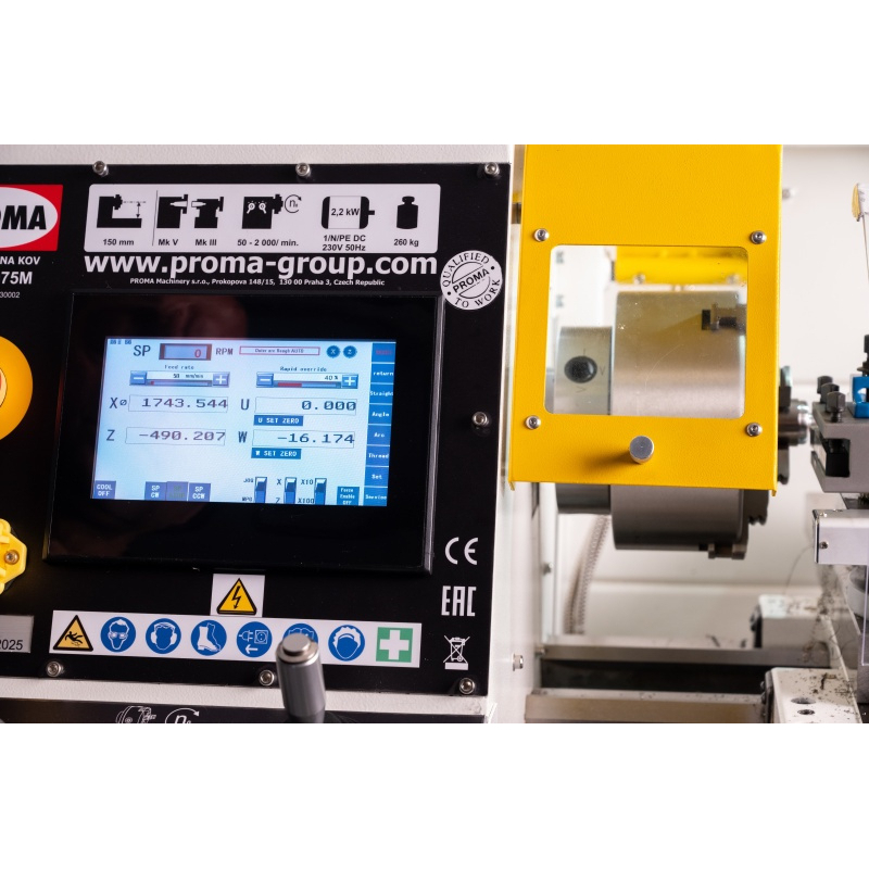SPP-3075M/230 - Soustruh na kov poloautomatický s digitálním odměřováním a osvětlením Náhled