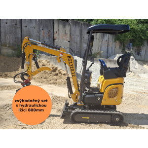 Minibagr BG1310.12 Přidržovací palec hydraulický zvýhodněný set s hydraulickou lžíci 800mm