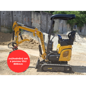 Minibagr BG1310.12 Přidržovací palec hydraulický zvýhodněný set s pevnou lžíci 800mm