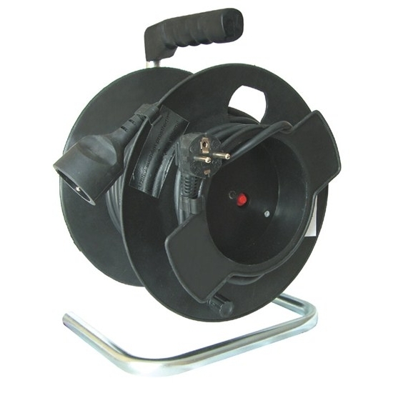 Solight prodlužovací kabel na bubnu, 1 zásuvka, černý, 25m