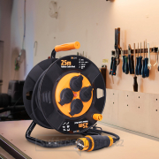 Solight prodlužovací kabel na bubnu, venkovní, 4 zásuvky, černý, 25m náhled